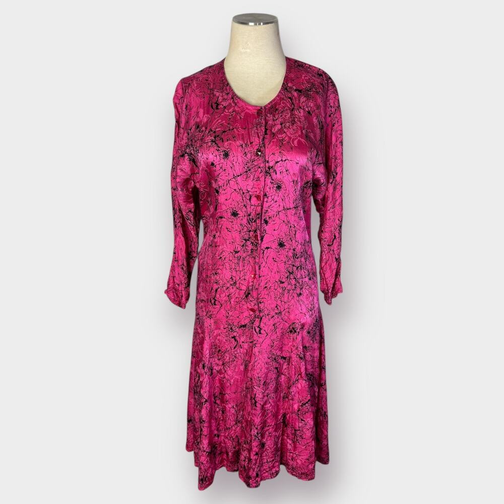 80s Mistero pink & black drop waist dress Size‎ S - Picture 4 of 8